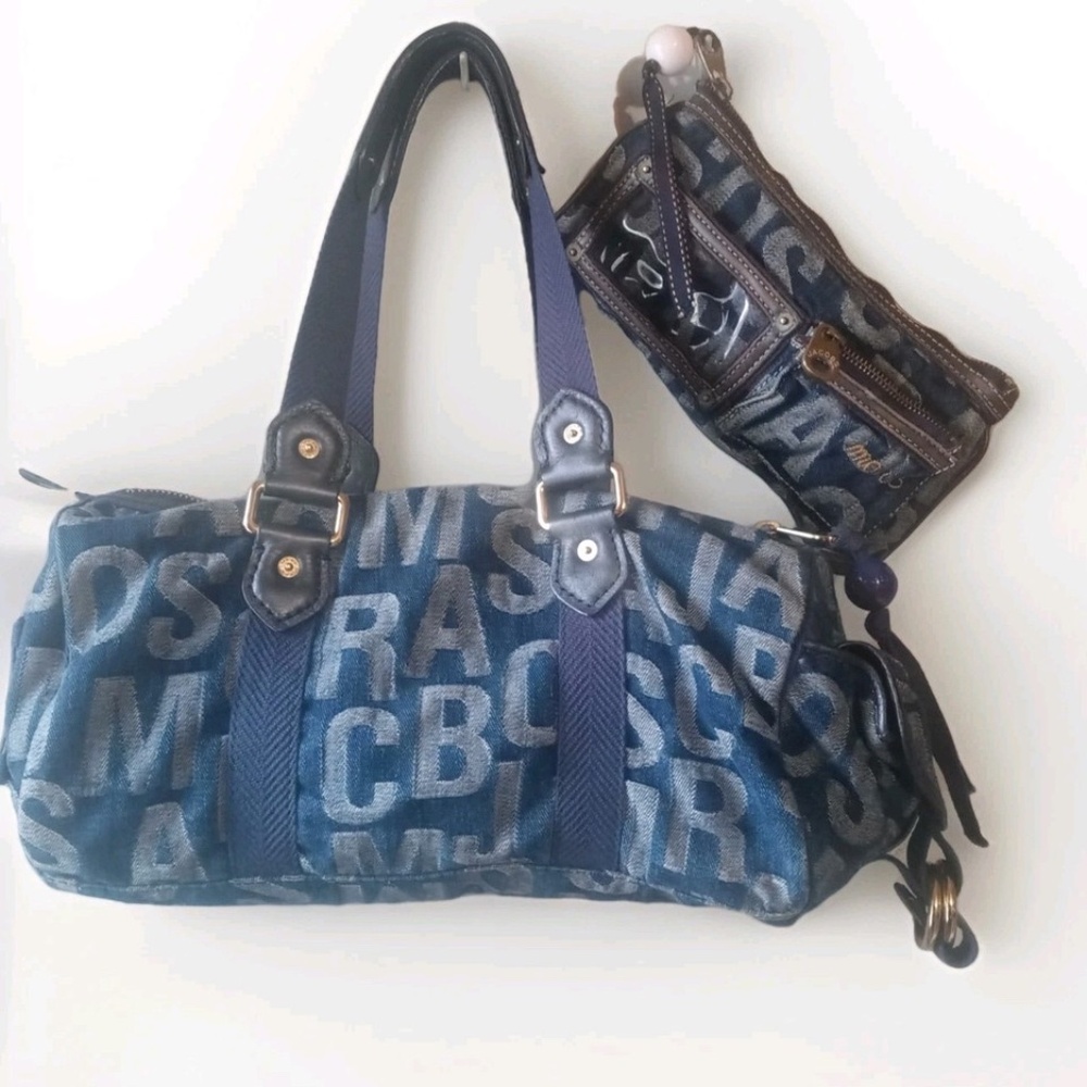 Marc by Marc Jacobs -Denim Blue Shoulder Handbag & Denim Clutch Set ..NICE!